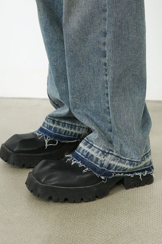 Men's Frayed Hem Jeans with Pockets - S. M. & Co.