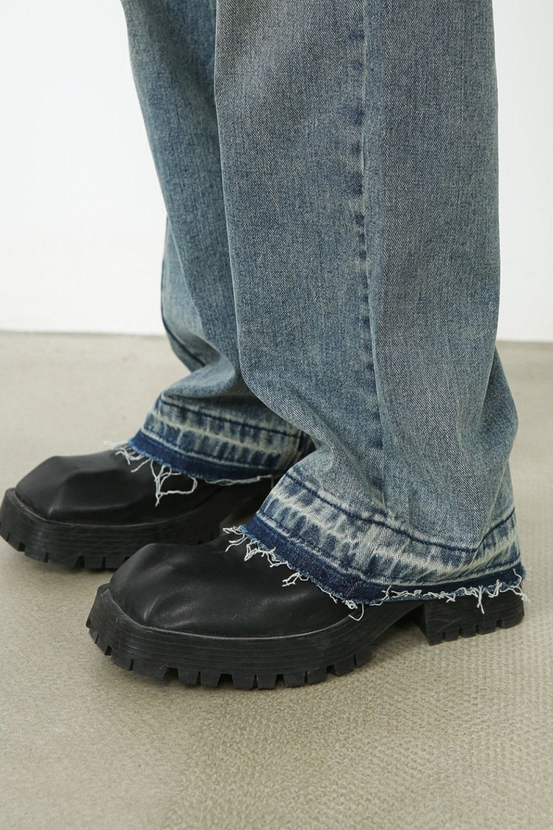 Men's Frayed Hem Jeans with Pockets - S. M. & Co.