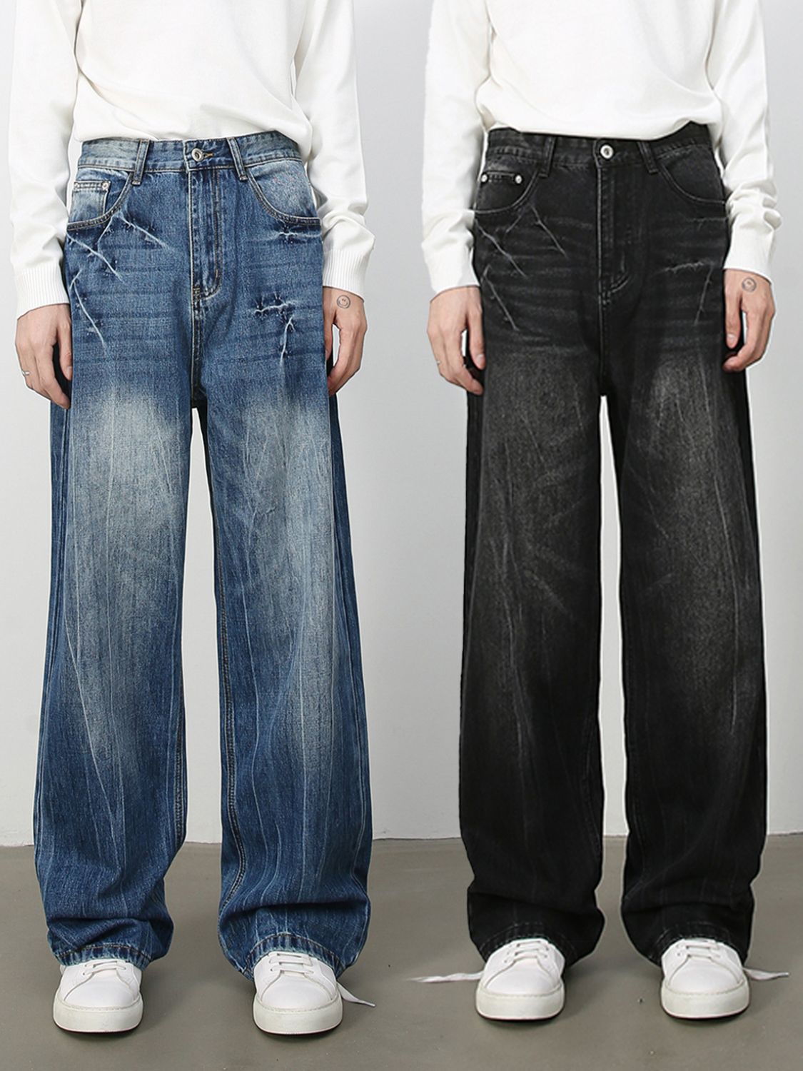 Men's Loose Fit Jeans with Pockets - S. M. & Co.