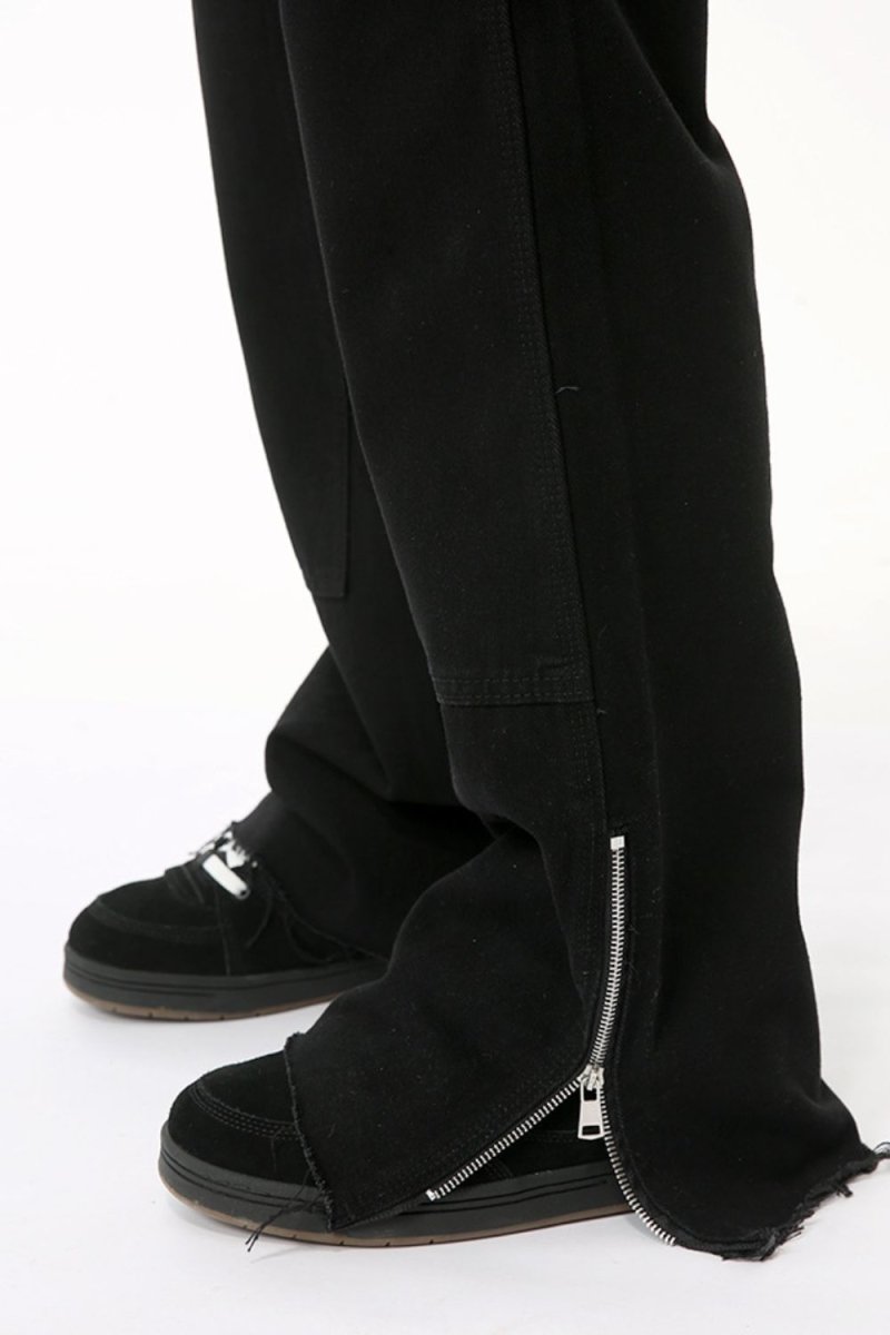 Men's Raw Hem Bootcut Jeans with Zip - Up Sides - S. M. & Co.