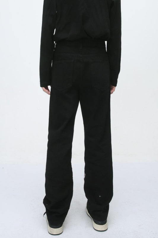 Men's Zip Decor Straight Leg Jeans - S. M. & Co.