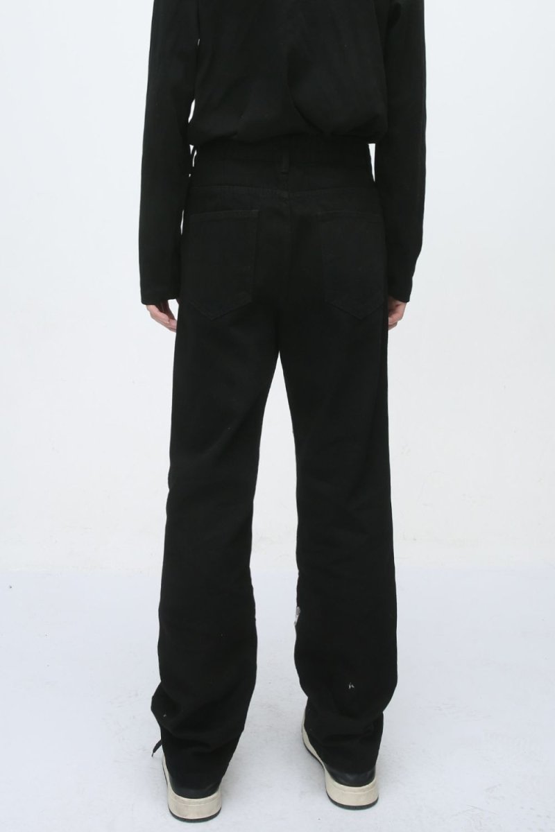 Men's Zip Decor Straight Leg Jeans - S. M. & Co.