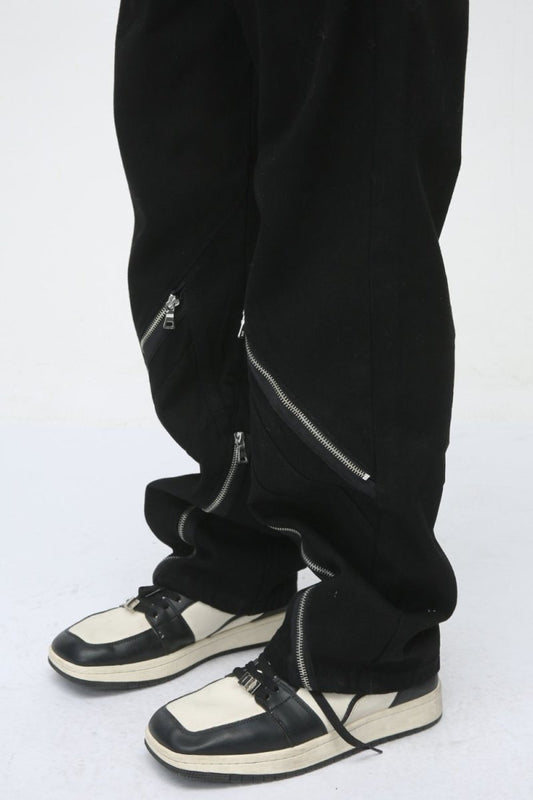 Men's Zip Decor Straight Leg Jeans - S. M. & Co.