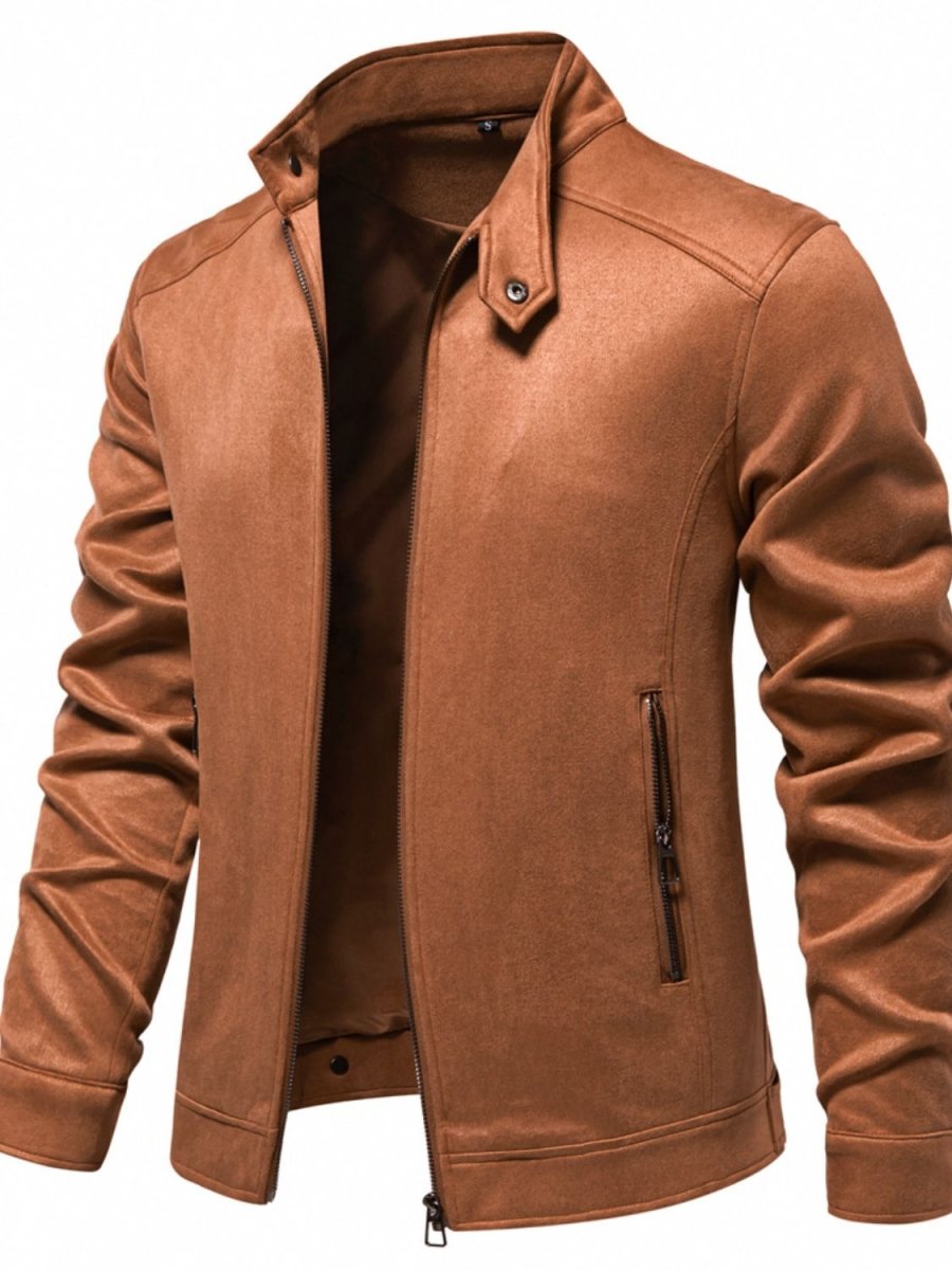 Men's Zip Up Long Sleeve Biker Jacket - S. M. & Co.