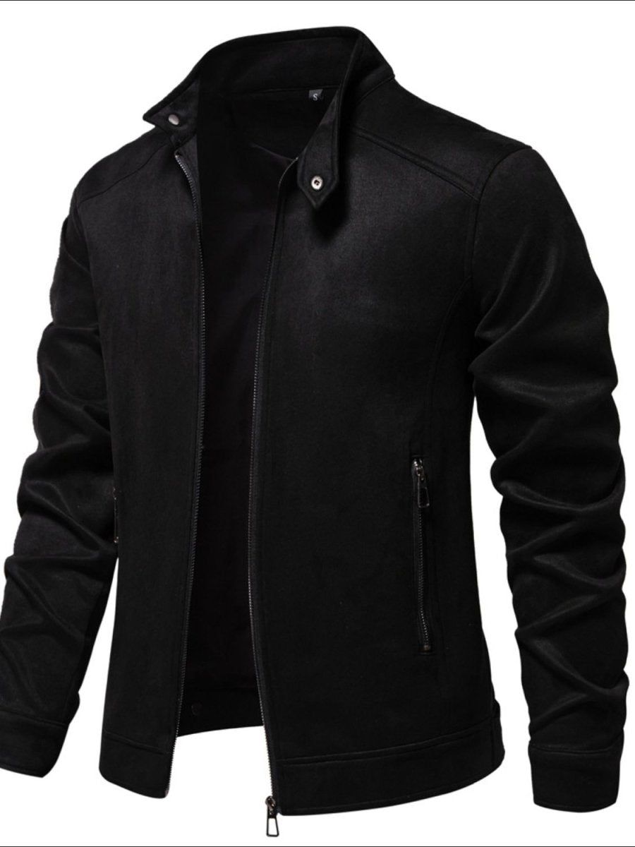 Men's Zip Up Long Sleeve Biker Jacket - S. M. & Co.