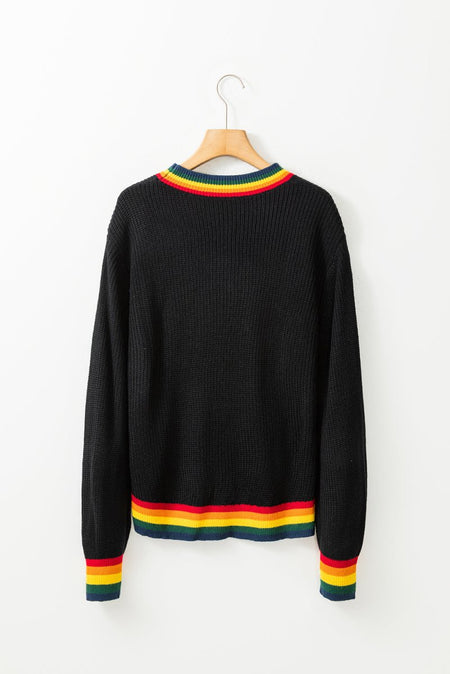 MERRY & BRIGHT Ribbed Round Neck Sweater - S. M. & Co.