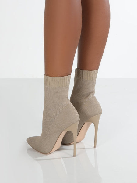 Mesh Point Toe Stiletto Boots - S. M. & Co.