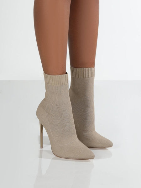 Mesh Point Toe Stiletto Boots - S. M. & Co.