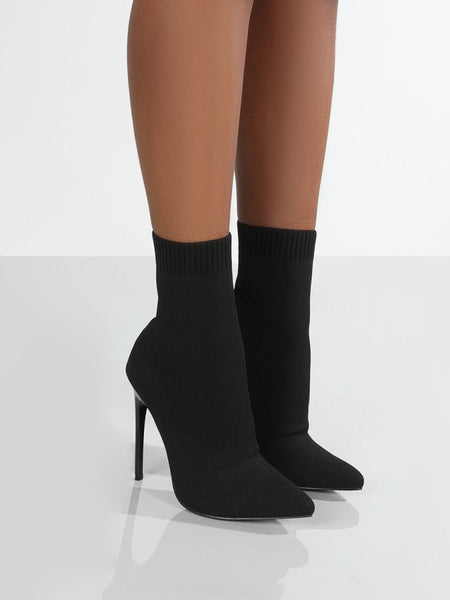 Mesh Point Toe Stiletto Boots - S. M. & Co.