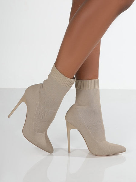 Mesh Point Toe Stiletto Boots - S. M. & Co.