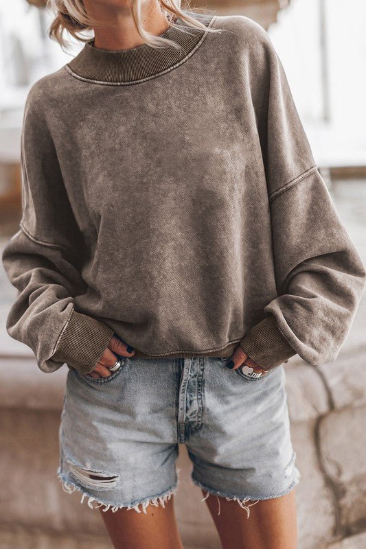 Mineral Washed Acid dye Sweatshirt Pullover - S. M. & Co.