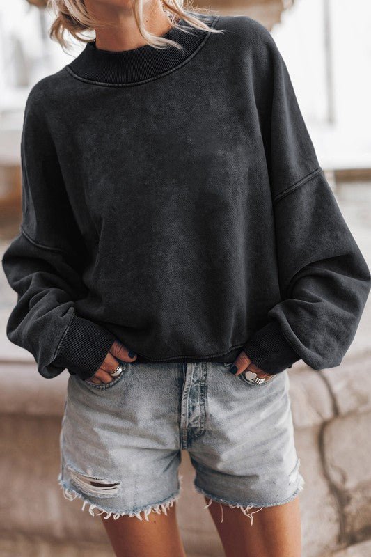 Mineral Washed Acid dye Sweatshirt Pullover - S. M. & Co.