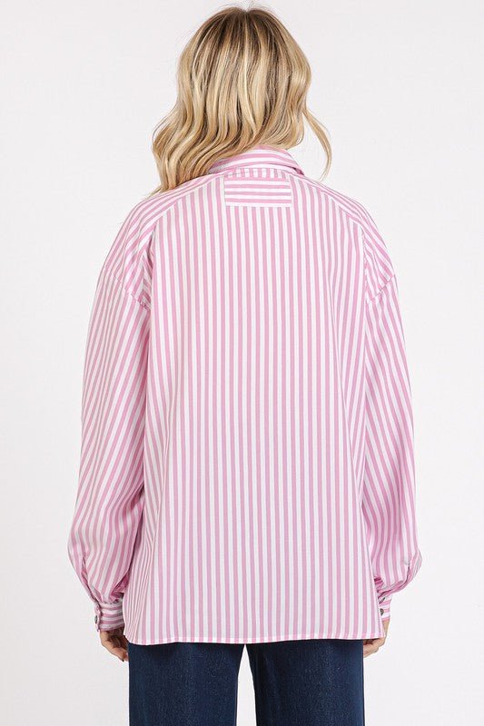 Mittoshop Button Down Striped Long Sleeve Shirt - S. M. & Co.