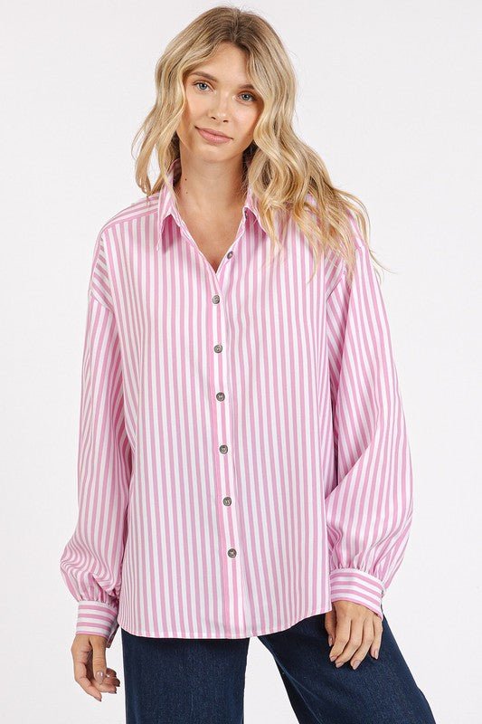 Mittoshop Button Down Striped Long Sleeve Shirt - S. M. & Co.