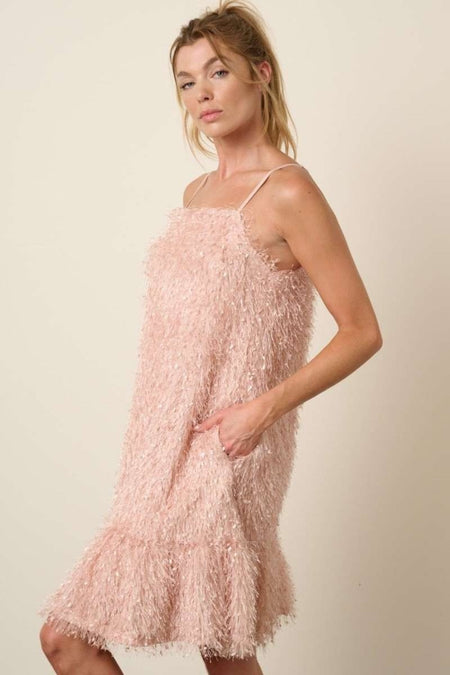 Mittoshop Feather Ruffle Hem Mini Cami Dress - S. M. & Co.