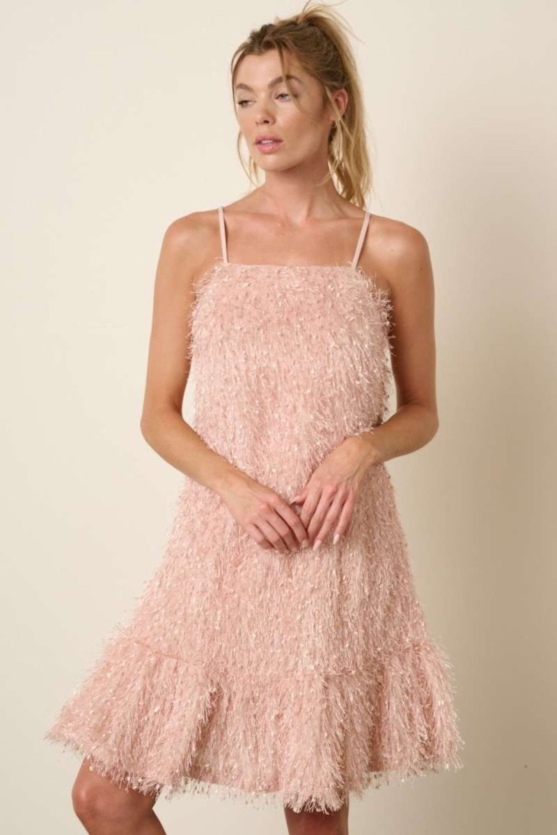 Mittoshop Feather Ruffle Hem Mini Cami Dress - S. M. & Co.