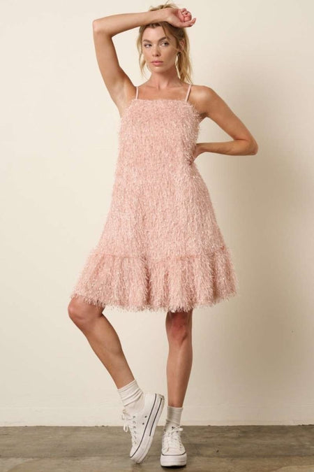 Mittoshop Feather Ruffle Hem Mini Cami Dress - S. M. & Co.