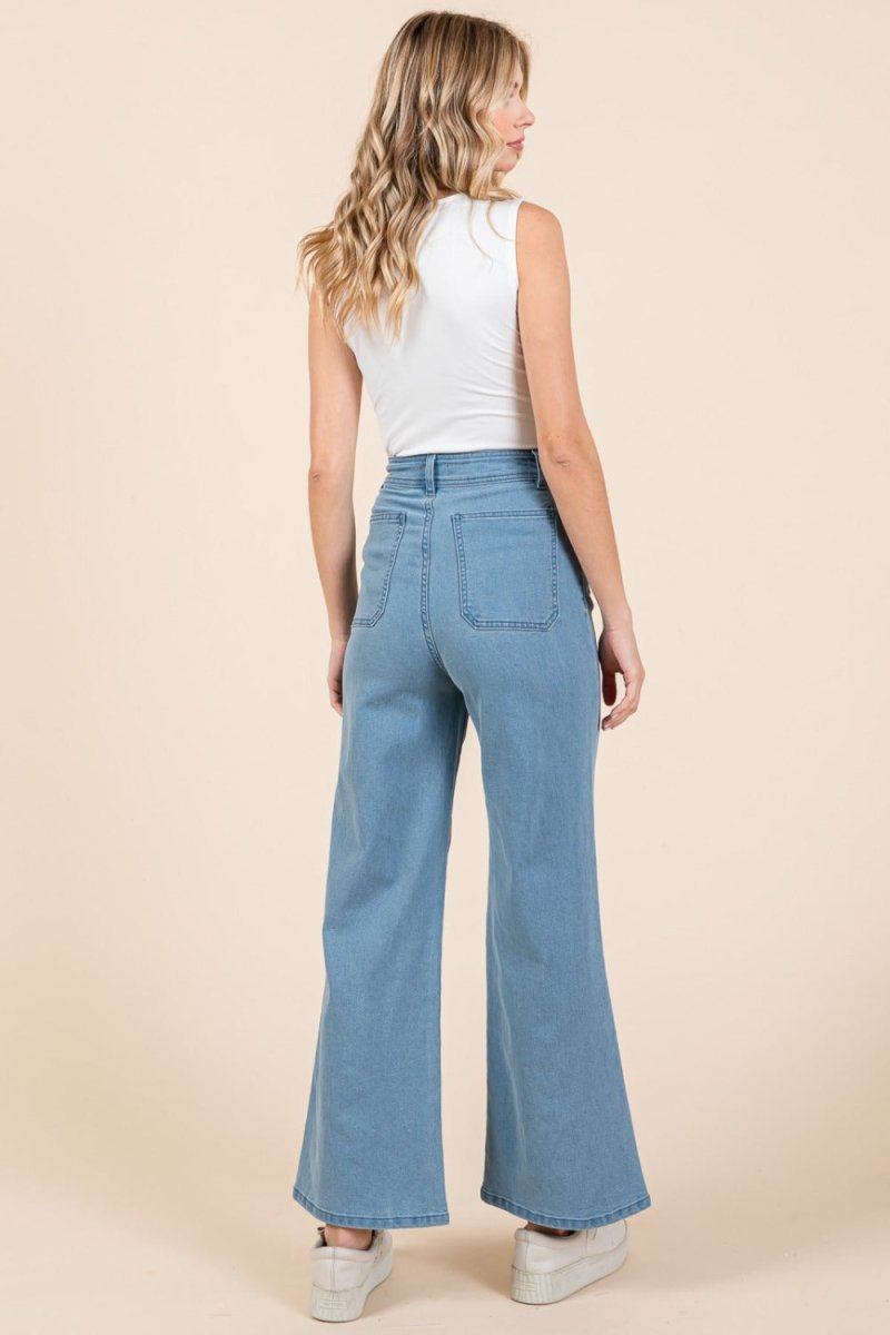 Mittoshop High Waist Wide Leg Jeans - S. M. & Co.