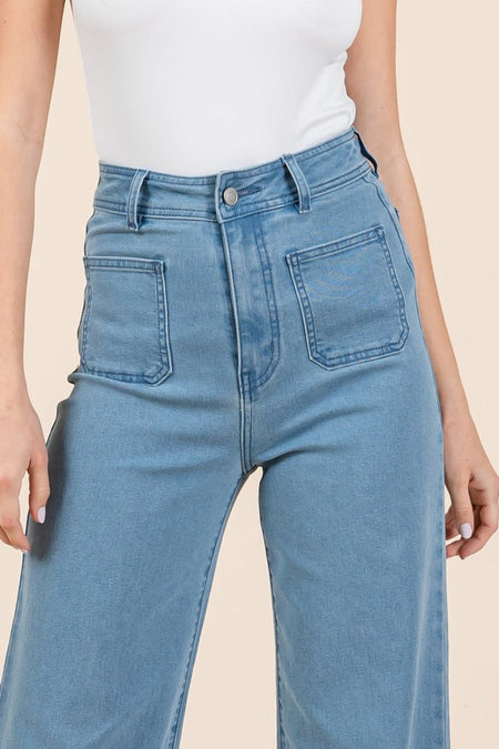 Mittoshop High Waist Wide Leg Jeans - S. M. & Co.