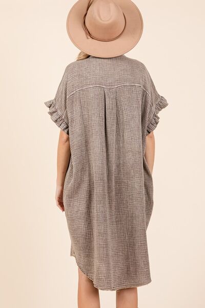 Mittoshop Mineral Wash Cotton Gauze Mini Shirt Dress - S. M. & Co.