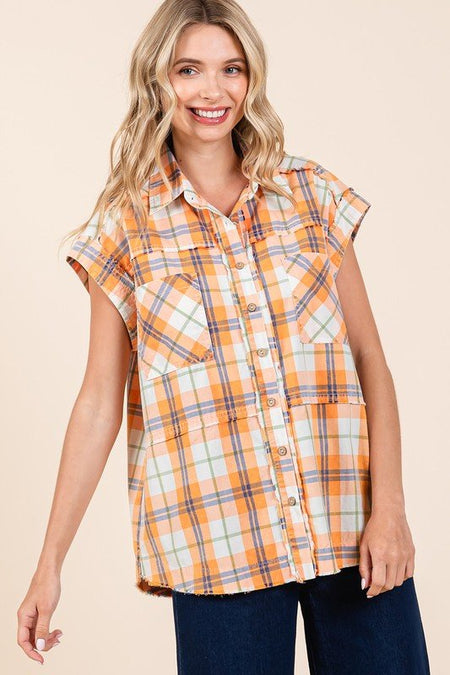 Mittoshop Mineral Wash Plaid Button Down Shirt - S. M. & Co.