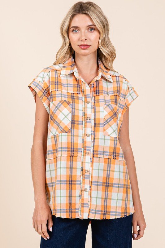 Mittoshop Mineral Wash Plaid Button Down Shirt - S. M. & Co.