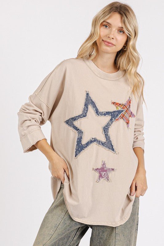 Mittoshop Mineral Wash Star Patch Long Sleeve T-Shirt - S. M. & Co.