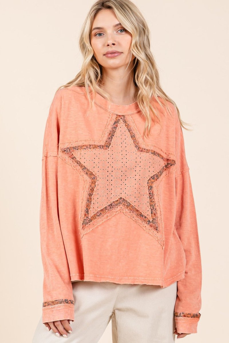 Mittoshop Mineral Wash Star Patch Long Sleeve T-Shirt - S. M. & Co.