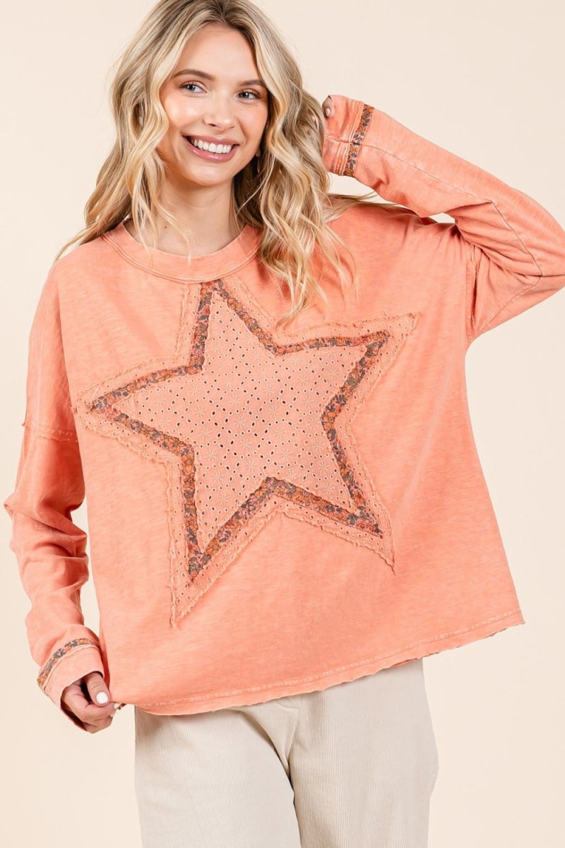 Mittoshop Mineral Wash Star Patch Long Sleeve T-Shirt - S. M. & Co.