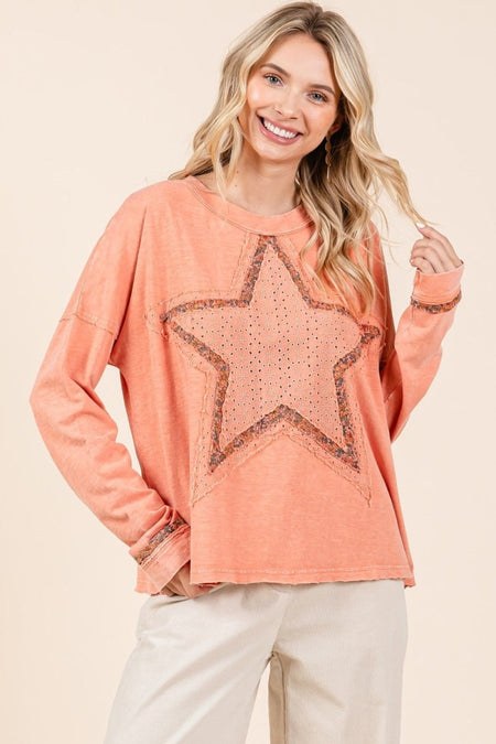 Mittoshop Mineral Wash Star Patch Long Sleeve T-Shirt - S. M. & Co.