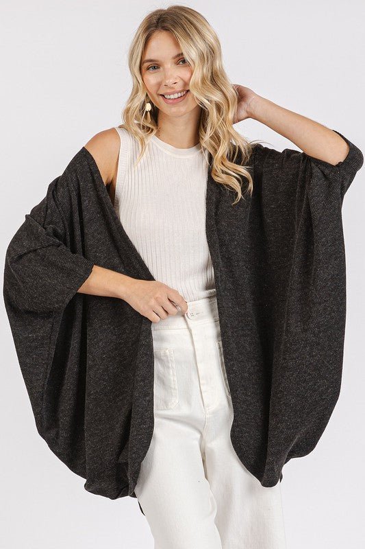 Mittoshop Open Front Batwing Sleeve Cardigan - S. M. & Co.