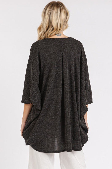 Mittoshop Open Front Batwing Sleeve Cardigan - S. M. & Co.