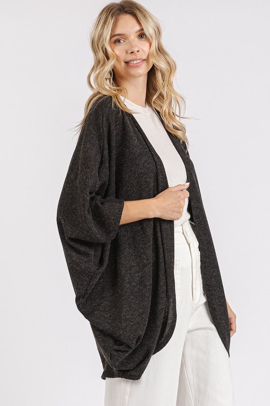 Mittoshop Open Front Batwing Sleeve Cardigan - S. M. & Co.