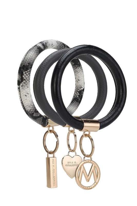 MKF Collection Bangle Wristlet Keychain Set - S. M. & Co. Keychain Set