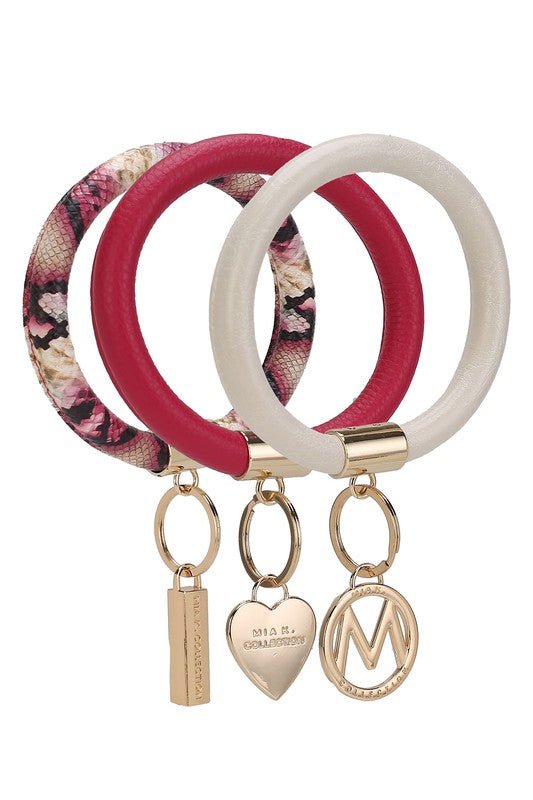 MKF Collection Bangle Wristlet Keychain Set - S. M. & Co. Keychain Set