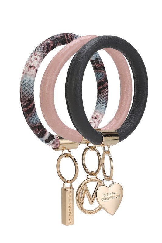 MKF Collection Bangle Wristlet Keychain Set - S. M. & Co. Keychain Set