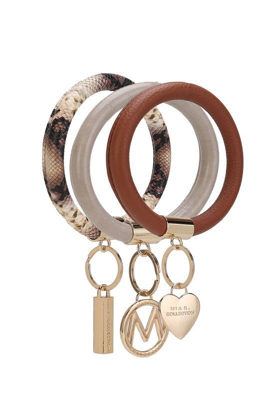 MKF Collection Bangle Wristlet Keychain Set - S. M. & Co. Keychain Set