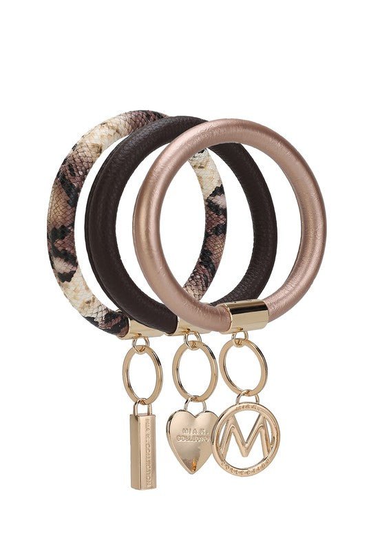 MKF Collection Bangle Wristlet Keychain Set - S. M. & Co. Keychain Set