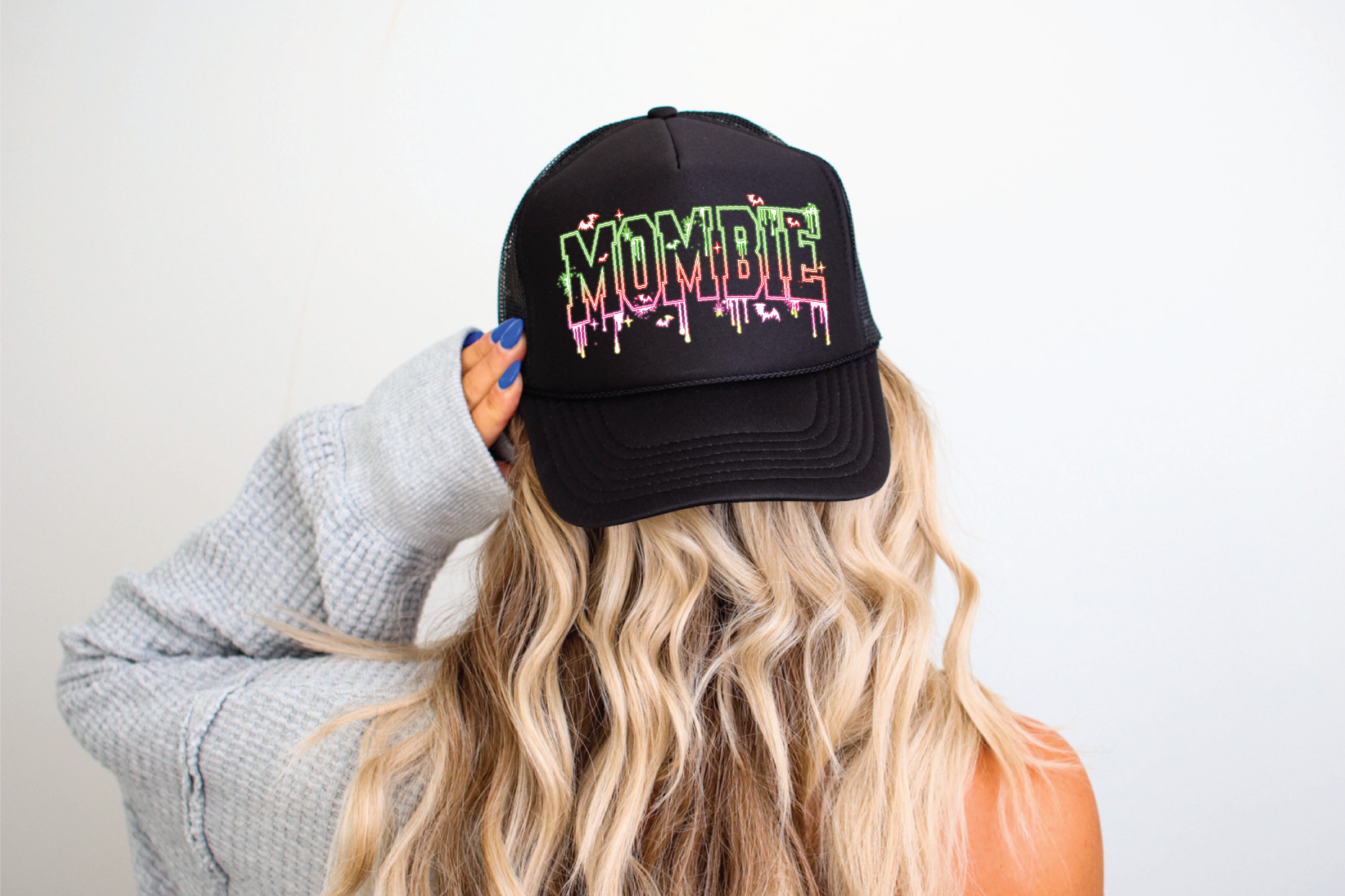 Mombie DTF Printed Black Trucker Hat