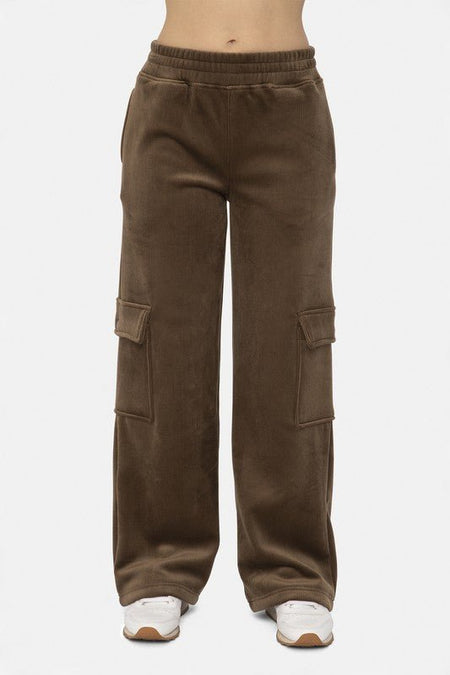 Mono B Elastic Waist Corduroy Cargo Pants - S. M. & Co.