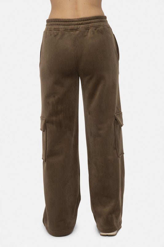 Mono B Elastic Waist Corduroy Cargo Pants - S. M. & Co.