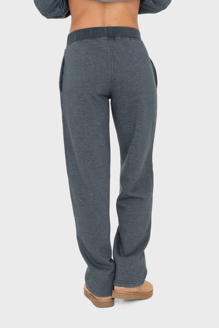 Mono B Elastic Waist Fleece Pants with Pockets - S. M. & Co.