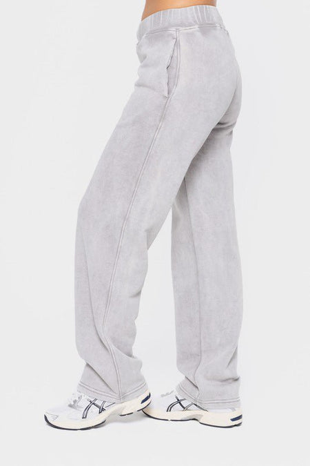 Mono B Elastic Waist Fleece Pants with Pockets - S. M. & Co.