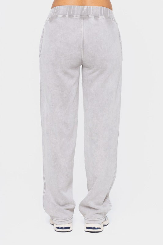 Mono B Elastic Waist Fleece Pants with Pockets - S. M. & Co.