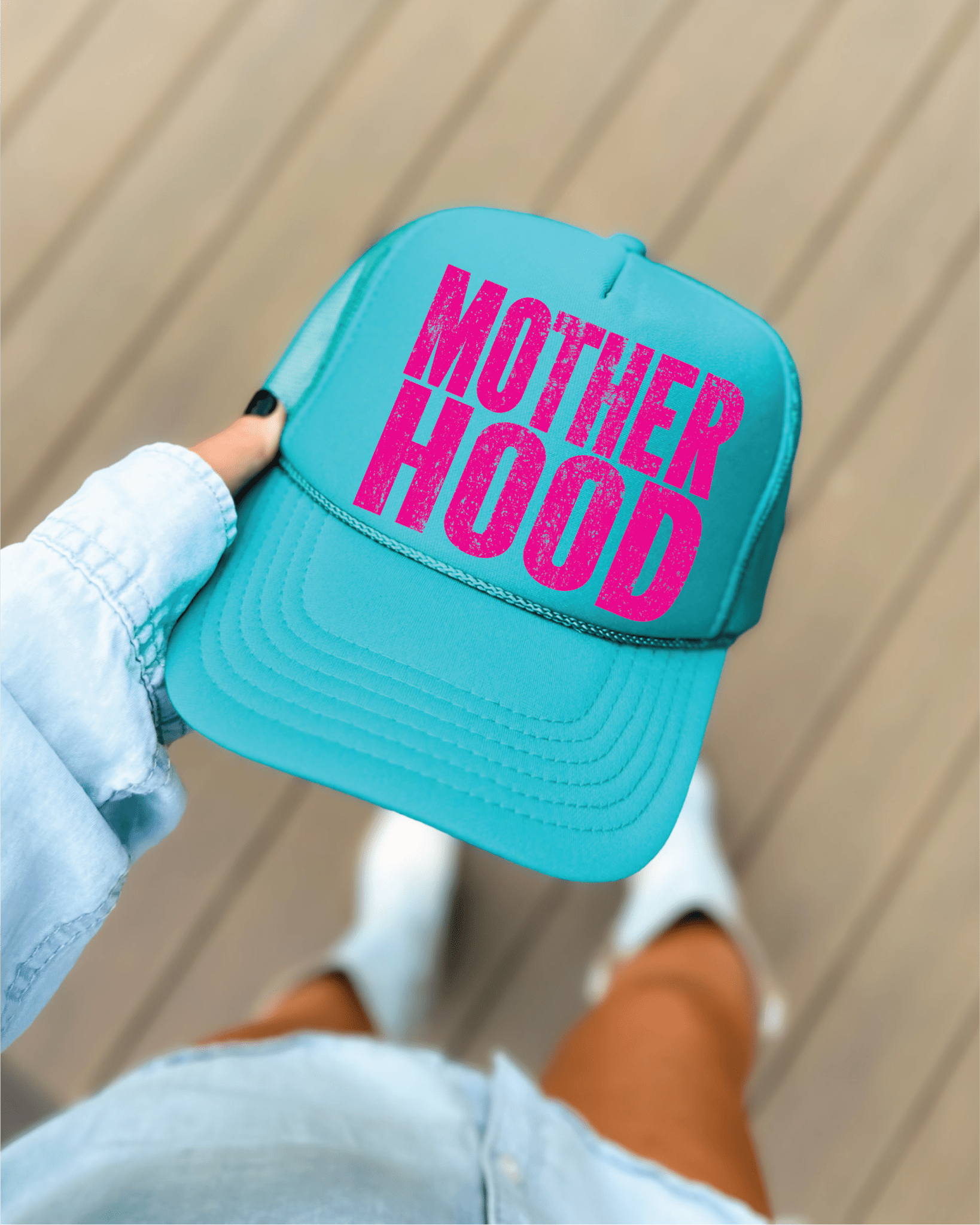 Motherhood DTF Printed Jade Trucker Hat - S. M. & Co.