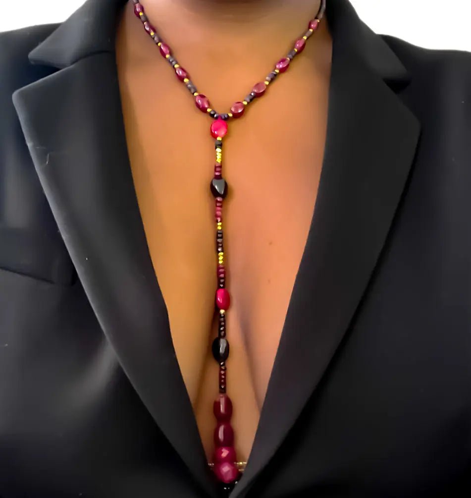 Natural Ruby and Sapphire Collar Necklace.