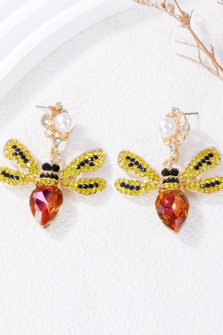 Natural Stone Bee Dangle Earrings - S. M. & Co.