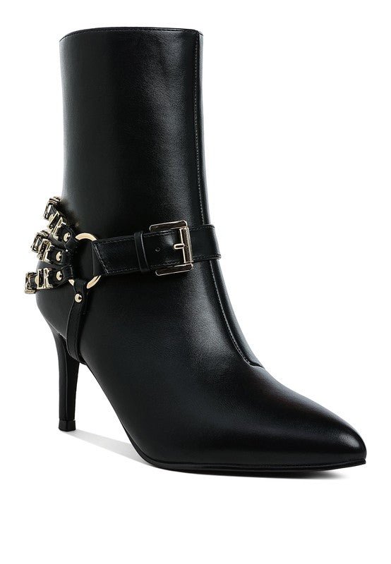 Nicene Harness Detail Stiletto Boots - S. M. & Co.