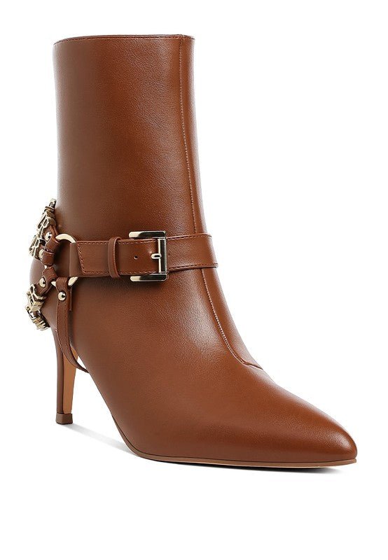 Nicene Harness Detail Stiletto Boots - S. M. & Co.