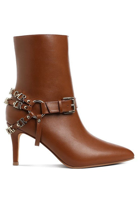 Nicene Harness Detail Stiletto Boots - S. M. & Co.